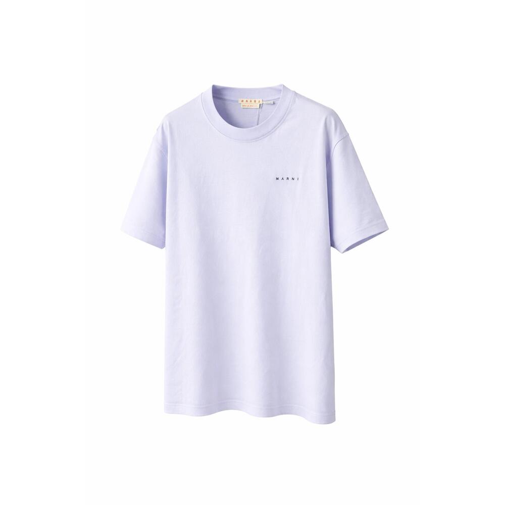 NEW MARNI men's organic cotton certified logo t-shirt in illusion blue